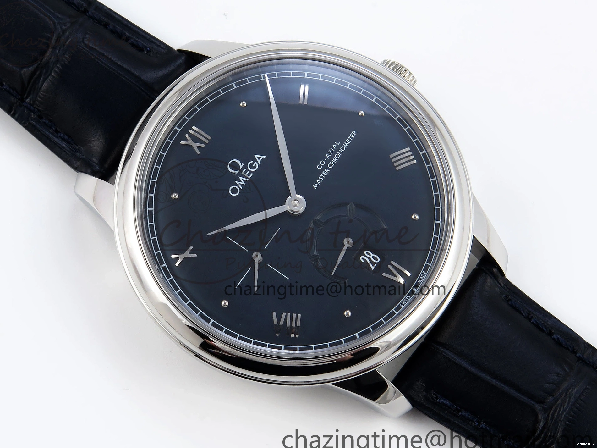 1221 De Ville Power Reserve SS MKF 1:1 Best Edition Black Dial on Black Leather Strap A Packable 7744